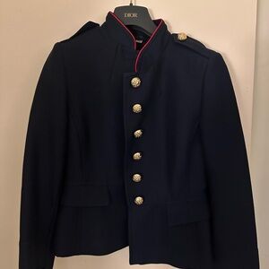Burberry Blue and Gold Military Field Jacket